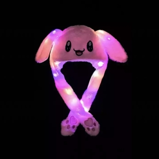 LED kanin hat med hoppeører - Lyserød